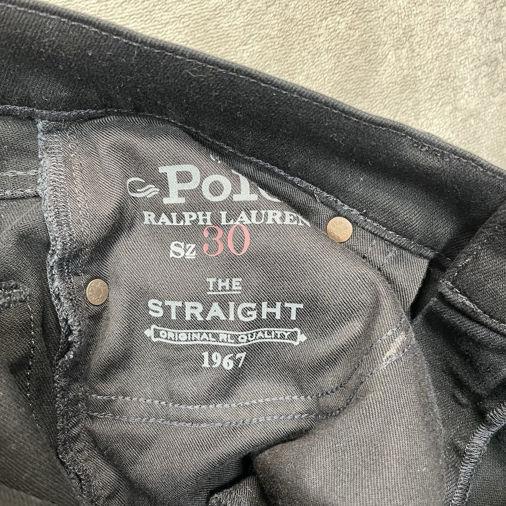 Polo Ralph Lauren Jeans Womens 30 Black The Straight Split Hem Stretch Denim - Picture 4 of 10